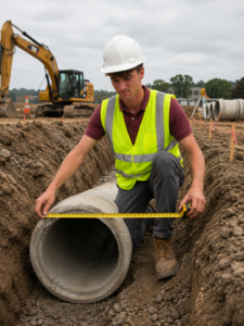 RGS Associates intern Evan Merrill on job site.